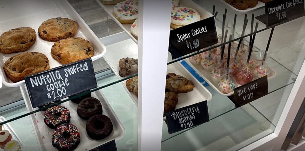 A photo of cookies in a display case at the Simply Sweet Bakery in Ohio.