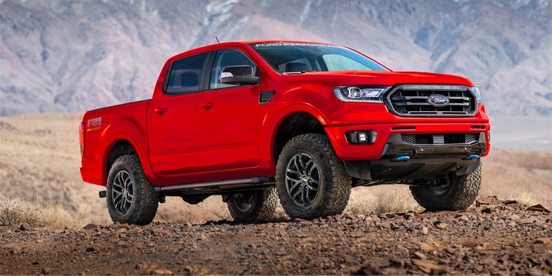 A red 2023 Ford Ranger.