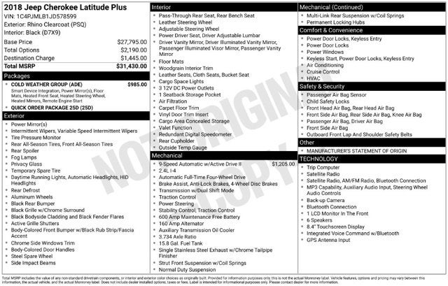 2018 Jeep Cherokee Latitude Plus