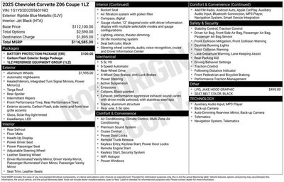 2025 Chevrolet Corvette 1LZ