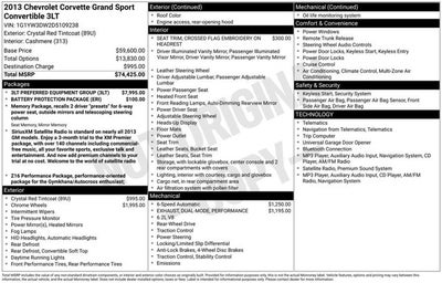 2013 Chevrolet Corvette Grand Sport 3LT