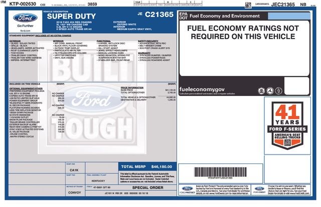 2018 Ford Super Duty F-450 DRW Chassis Cab XL