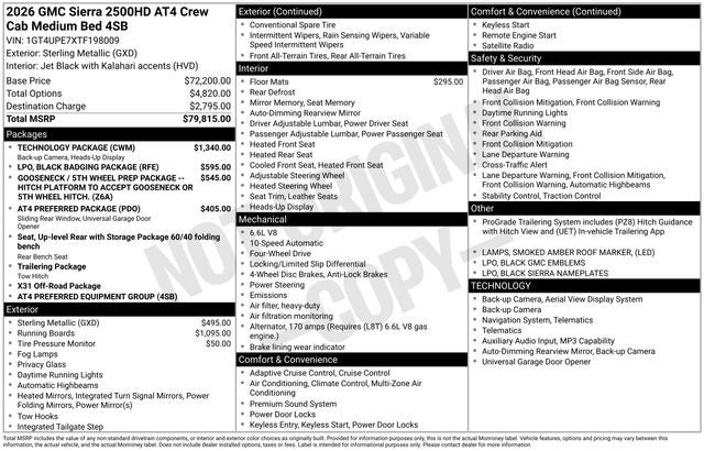 2026 GMC Sierra 2500HD AT4