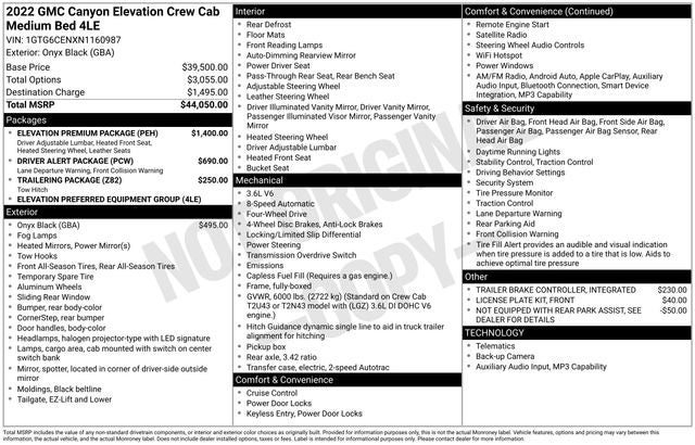 2022 GMC Canyon 4WD Elevation
