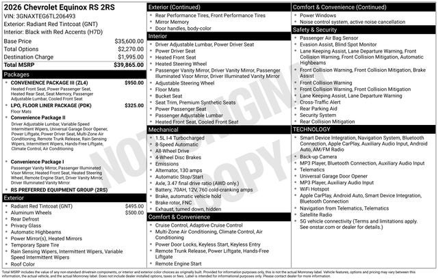 2026 Chevrolet Equinox AWD RS