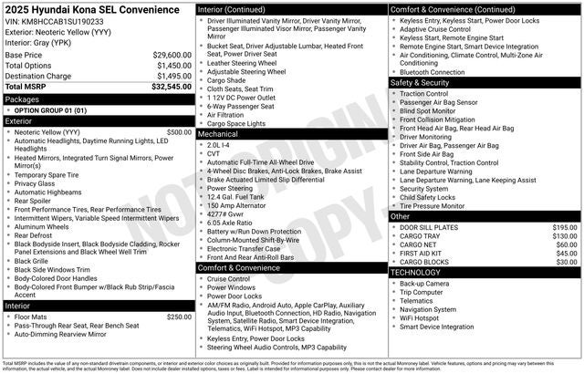2025 Hyundai Kona SEL Convenience
