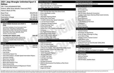 2021 Jeep Wrangler Unlimited Sport S