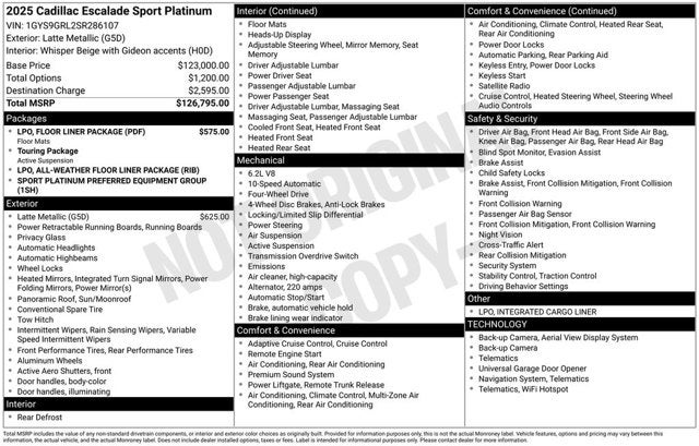 2025 Cadillac Escalade 4WD Sport Platinum