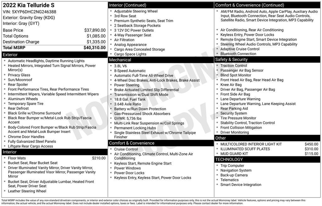 2022 Kia Telluride S