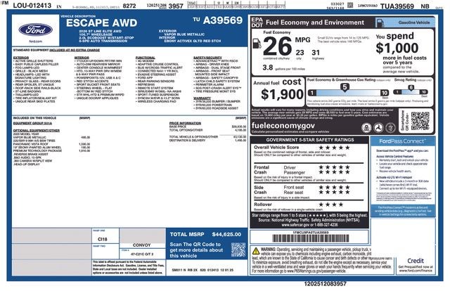 2026 Ford Escape ST-Line Elite