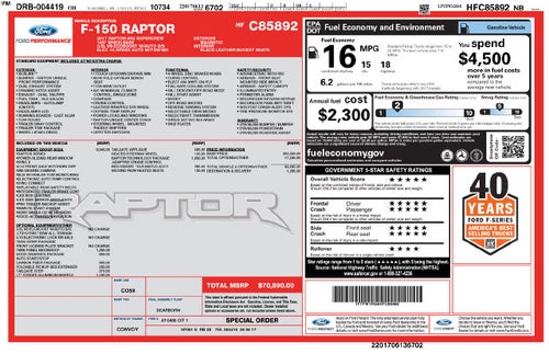 2017 Ford F-150 Raptor