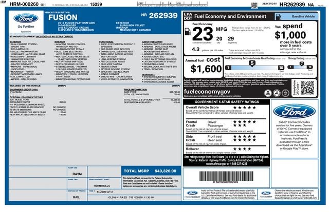 2017 Ford Fusion Platinum