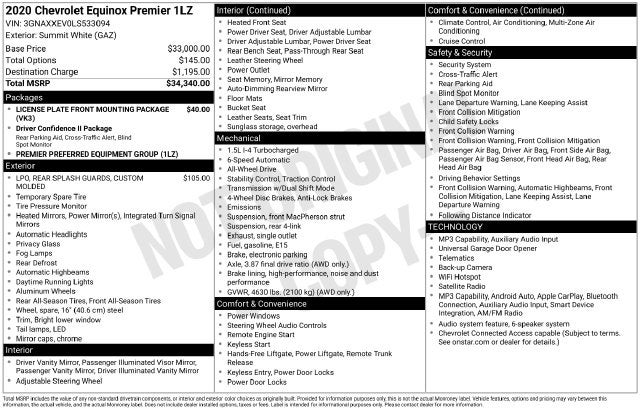 2020 Chevrolet Equinox Premier