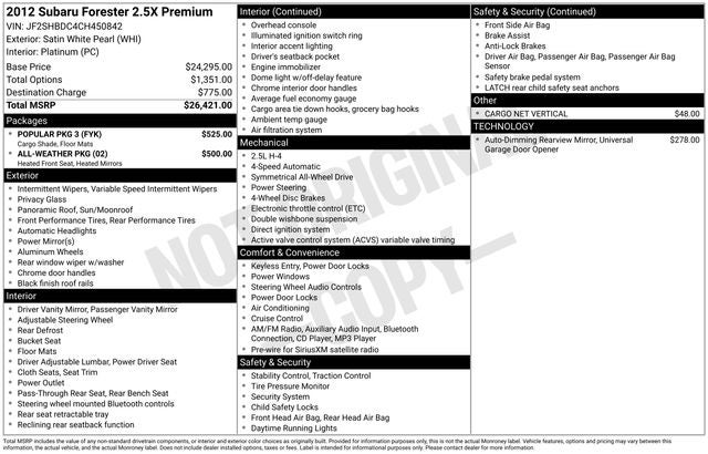2012 Subaru Forester 2.5X Premium