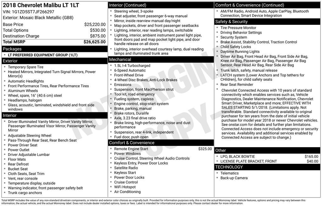 2018 Chevrolet Malibu LT