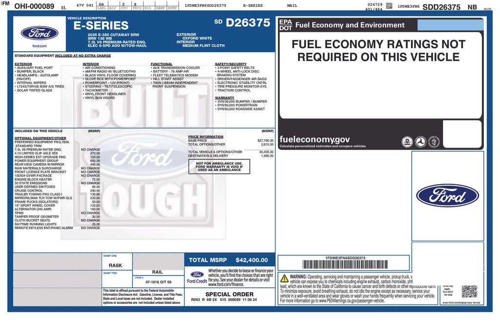 2025 Ford Super Duty E-350 Base Cutaway