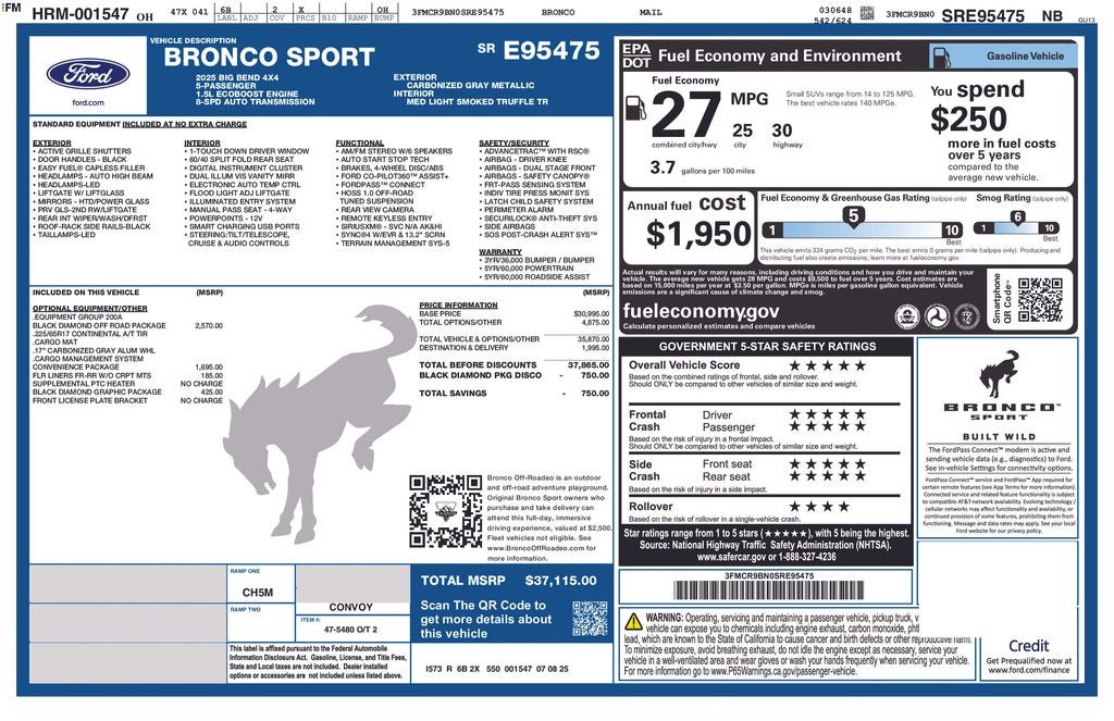 2025 Ford Bronco Sport Big Bend 4WD