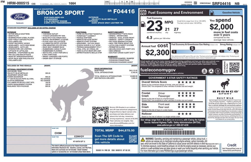 2025 Ford Bronco Sport Badlands 4WD