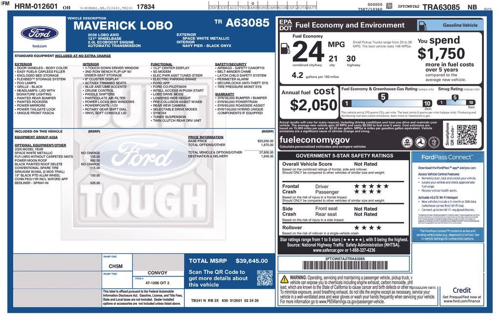2026 Ford Maverick Lobo Standard