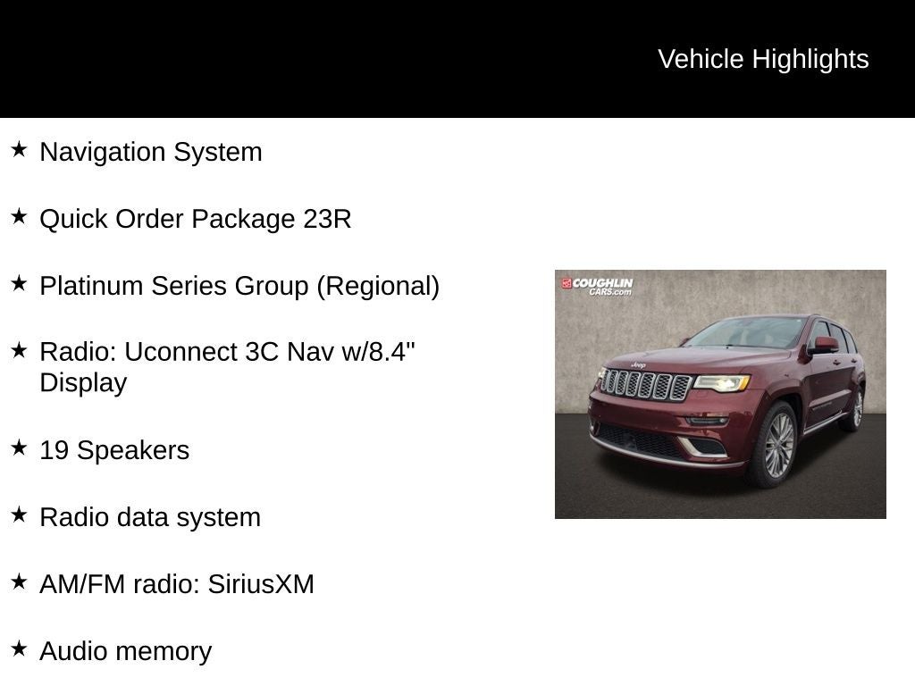 2017 Jeep Grand Cherokee Summit