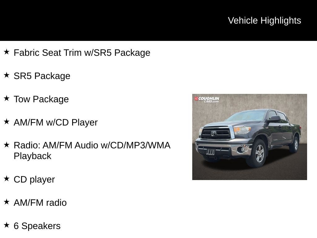 2012 Toyota Tundra CrewMax 5.7L FFV V8 6-Spd AT (Natl)