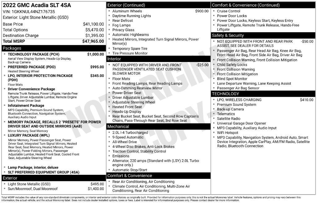 2022 GMC Acadia SLT