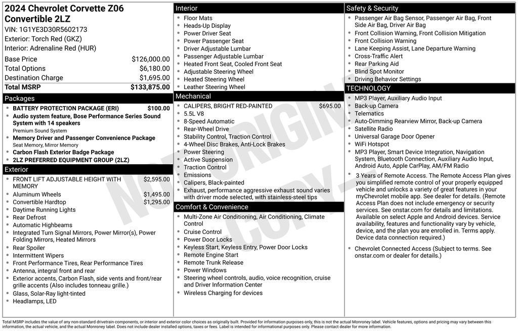 2024 Chevrolet Corvette Z06 2LZ