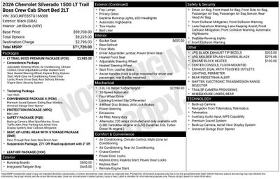 2026 Chevrolet Silverado 1500 LT Trail Boss