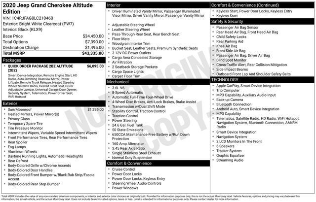 2020 Jeep Grand Cherokee Altitude