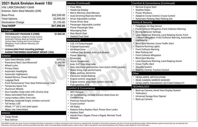 2021 Buick Envision Avenir