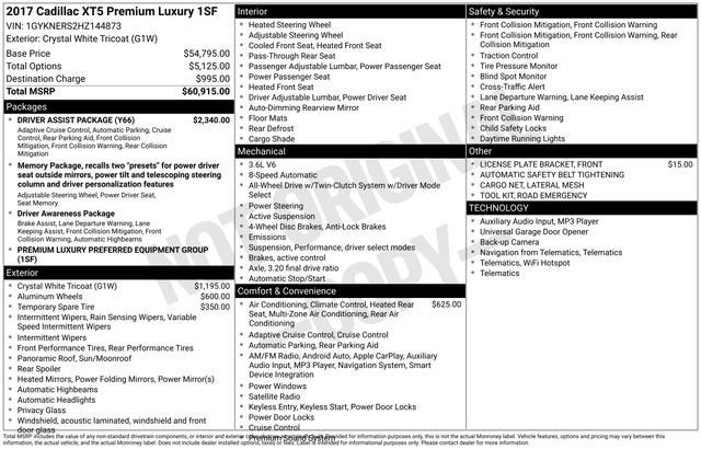 2017 Cadillac XT5 Premium Luxury AWD